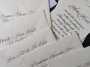 Martin and Merete's Wedding invitations and envelopes. We can't recommend you enough!